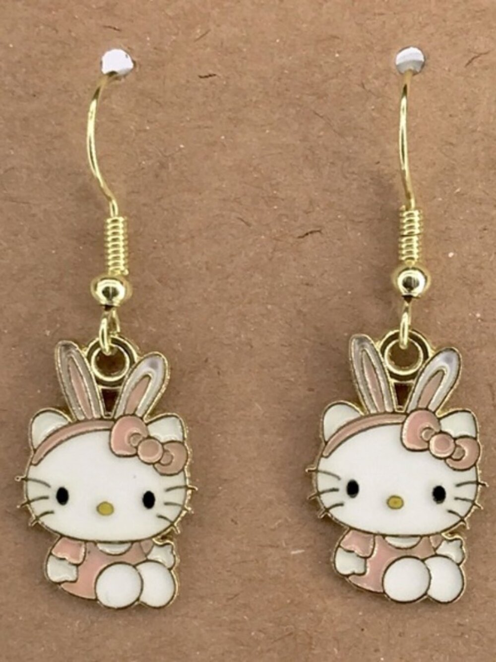 18k Gold Platted Hook Cute Hello Kitty Bunny Dangle Earrings Fashion Jewelry